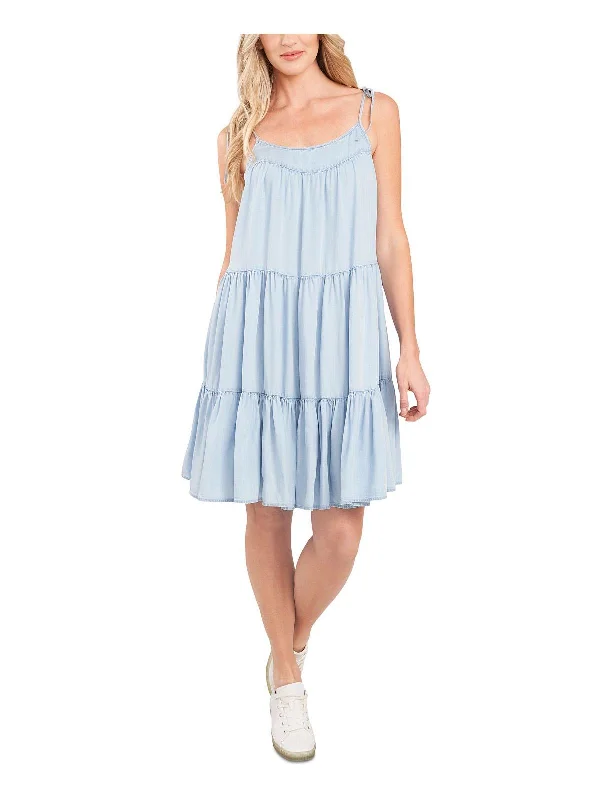 Womens Tiered Knee Midi Dress